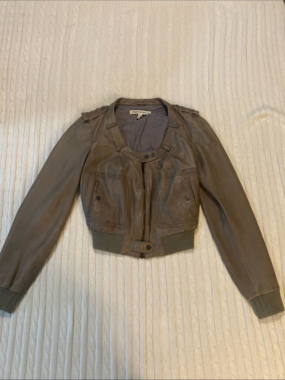 Twenty8twelve cropped leather jacket